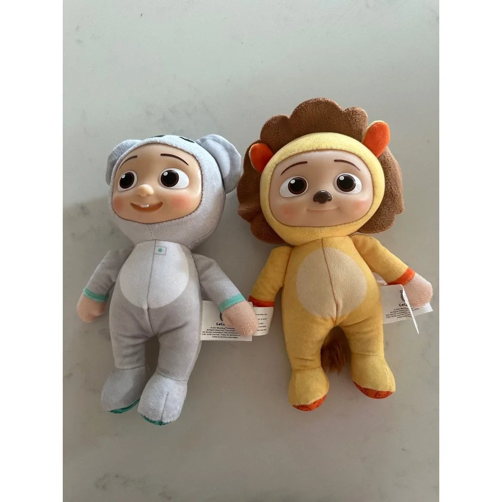 Cocomelon JJ Plush Doll Lot 2pc Lion and Koala Costumes Moonbug 2021 8-inch